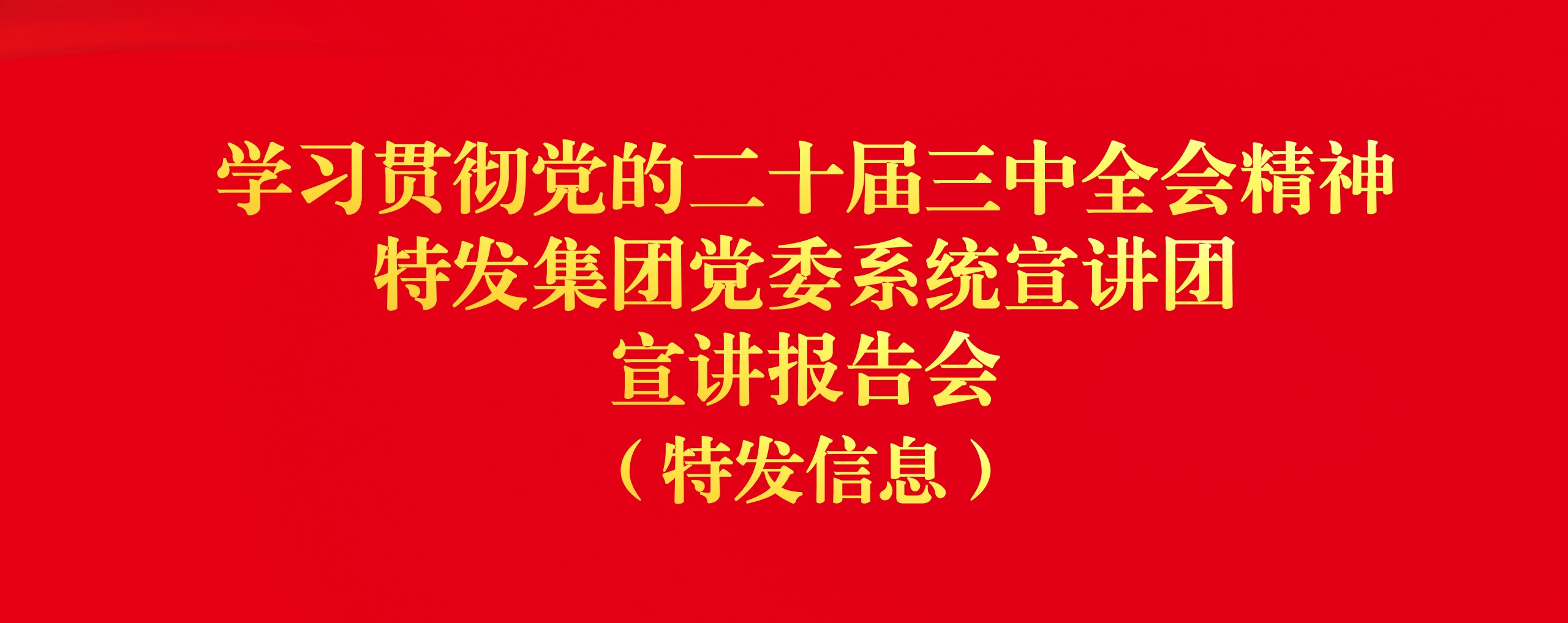 特发信息党委举行学习贯彻党的二十届 三中全会精神特发集团党委系统宣讲团宣讲报告会